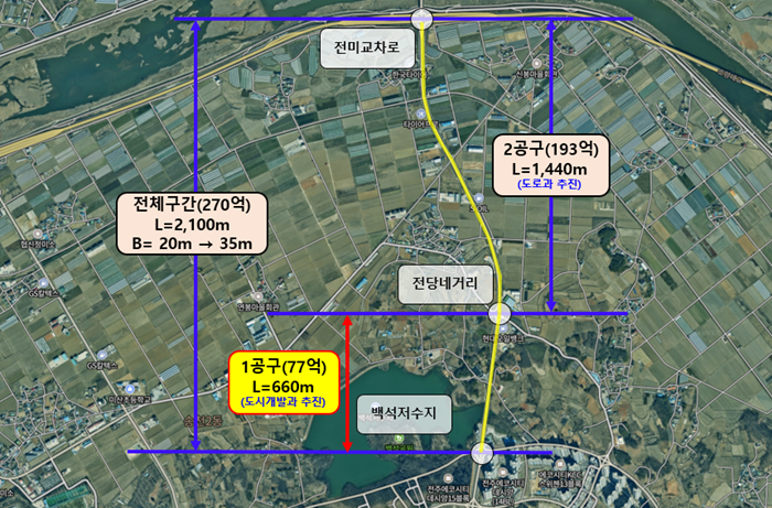 전주 북부권 교통환경 개선, 과학로 확장 정상 추진(위치도).png