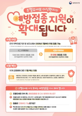 정읍시, 조혈모세포이식 환자 국가예방접종 전 연령 확대 지원